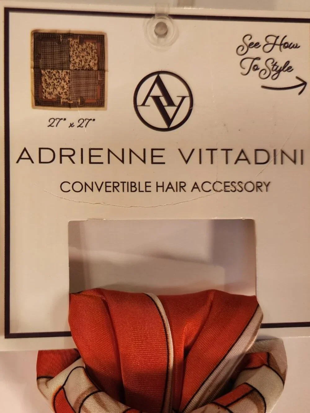 NWT Adrienne Vittadini Convertible Hair Scarves set of 2 GORGEOUS print
